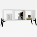 Comoda tv si biblioteca Gordon culoare alb 101 cm - imagine 5