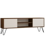 Comoda Tv Eva pentru living culoare nuc si alb 140 cm - imagine 5