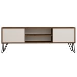 Comoda Tv Eva pentru living culoare nuc si alb 140 cm - imagine 4