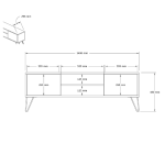 Comoda Tv Eva pentru living culoare nuc si alb 140 cm - imagine 7