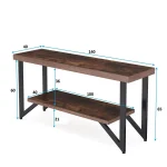 Comoda tv cu picioare metal Homs 140 cm, nuc-negru,30403 - imagine 7