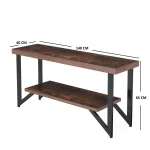 Comoda tv cu picioare metal Homs 140 cm, nuc-negru,30403