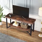 Comoda tv cu picioare metal Homs 140 cm, nuc-negru,30403 - imagine 6