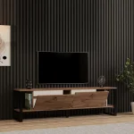 Comoda tv Melisa pentru living culoare nuc 160 cm - imagine 2