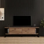 Comoda tv Melisa pentru living culoare nuc 160 cm - imagine 4