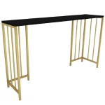 Masa Bucătărie Tip Bar, Auriu & Negru, 150x35x90 cm - imagine 5