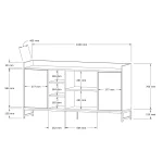 Consola Anita hol culoare stejar 160 cm - imagine 3