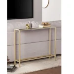 Consola Ruby din sticla si metal 80 cm - imagine 7