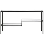 Consola Benito din metal si sticla culoare negru 120 cm - imagine 6