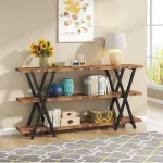 Consola si comoda tv Elnora culoare nuc si negru 180 - imagine 7