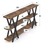 Consola si comoda tv Elnora culoare nuc si negru 180 - imagine 4