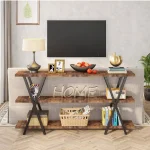 Consola si comoda tv Elnora culoare nuc si negru 180 - imagine 3