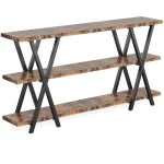 Consola si comoda tv Elnora culoare nuc si negru 180 - imagine 6