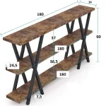 Consola si comoda tv Elnora culoare nuc si negru 180 - imagine 8