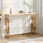 Consola Asia din metal auriu,108x80x30 cm - imagine 6