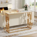 Consola Asia din metal auriu,108x80x30 cm