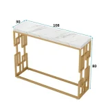 Consola Asia din metal auriu,108x80x30 cm - imagine 5