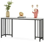Masa bucatarie ,tip bar,culoare alb-negru,150x90x35 cm - imagine 3