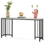 Masa bucatarie ,tip bar,culoare alb-negru,150x90x35 cm - imagine 2