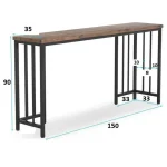 Masa bucatarie ,tip bar,culoare alb-negru,150x90x35 cm - imagine 4