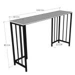 Masa Bucătărie Tip Bar, Alba, 150x90x35 cm - imagine 3