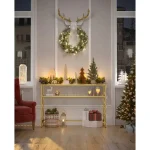 Consola Carolina din sticla si metal culoare auriu, 90x80x30 cm - imagine 3