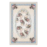 Covor 100×150 cm – model floral, albastru cald Siena - imagine 4