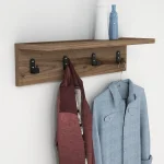 Cuier cu 4 agatatori si polita, Anatolya Homs, 60 x 16 x 15 cm, nuc - imagine 3