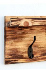 Cuier din lemn cu 5 agatatori Eli Homs, 65 x 20 cm, maro rustic - imagine 6