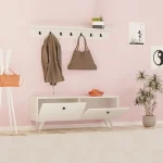 Cuier Russel pentru hol, culoare alb 113 cm