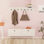 Cuier Russel pentru hol, culoare alb 113 cm - imagine 2