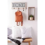 Cuier hol cu 3 agatatori din lemn Home Homs, 35 x 25 cm, maro rustik - imagine 6