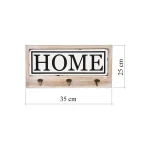 Cuier hol cu 3 agatatori din lemn Home Homs, 35 x 25 cm, maro rustik - imagine 3