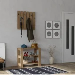 Set cuier de perete și pantofar Friends culoare nuc - imagine 4