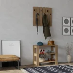 Set cuier de perete și pantofar Friends culoare nuc