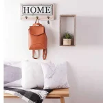 Cuier hol cu 3 agatatori din lemn Home Homs, 35 x 25 cm, maro rustik - imagine 2