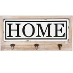 Cuier hol cu 3 agatatori din lemn Home Homs, 35 x 25 cm, maro rustik - imagine 4