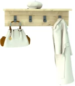 Cuier cu 4 agatatori si polita, Anatolya Homs, 60 x 16 x 15 cm, stejar - imagine 4