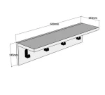 Cuier cu 4 agatatori si polita, Anatolya Homs, 60 x 16 x 15 cm, stejar - imagine 3