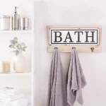 Cuier pentru prosoape cu 3 agatatori Bath Homs 35 x 25 cm, maro rustik - imagine 4