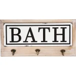 Cuier pentru prosoape cu 3 agatatori Bath Homs 35 x 25 cm, maro rustik - imagine 5