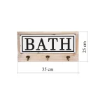 Cuier pentru prosoape cu 3 agatatori Bath Homs 35 x 25 cm, maro rustik - imagine 6