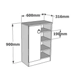 Dulap cu 2 usi Defne culoare nuc 60 cm - imagine 4