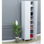 Dulap multifunctional cu 8 rafturi culoare alb185x49x32 cm - imagine 3