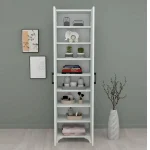 Dulap multifunctional cu 8 rafturi culoare alb185x49x32 cm - imagine 4