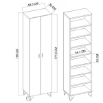 Dulap multifunctional cu 8 rafturi culoare alb185x49x32 cm - imagine 8