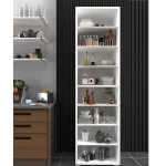 Dulap multifunctional cu 8 rafturi culoare alb185x49x32 cm - imagine 9