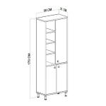 Dulap Lavenia pentru baie si bucătărie, multifuncțional, 170x58x31 cm - imagine 4