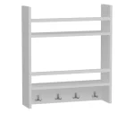 Etajera functionala cu agatatori Harley Homs, 53.6 x 60 x 14.5 cm, alb - imagine 2