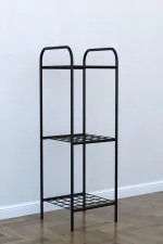 Etajera metal pentru flori 3 rafturi Decor Homs 33 x 100 x 31 cm, negru